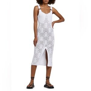 River Island White Crochet Midi Dress NWT